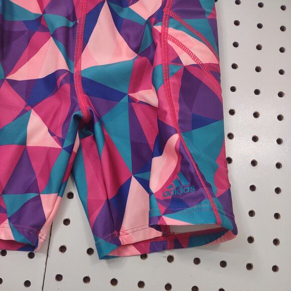 Adidas Colorful Geometric Sliding Shorts, Size Kids Medium - Picture 3 of 9